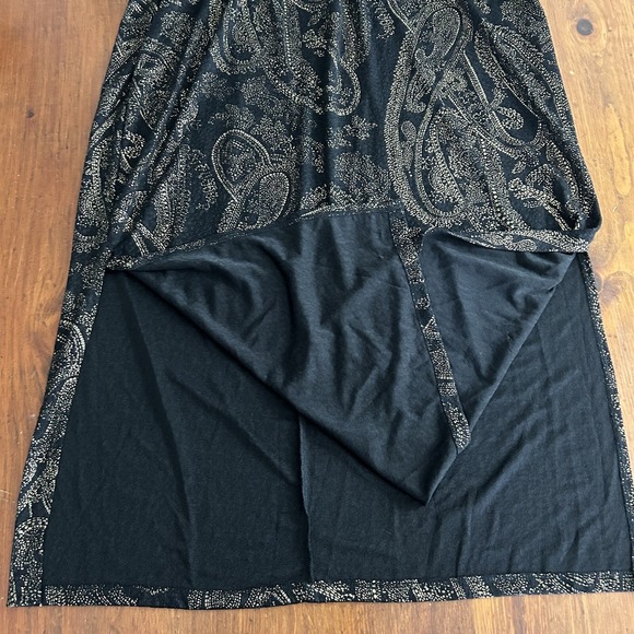 CATHERINES New Black Metallic Gold MAXI SKIRT 1X 18 20 Whimsigoth Witchy Sparkle - Picture 12 of 16